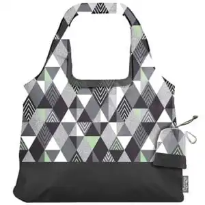 ChicoBag Gray Triangles Matrix Vita Abstract Reusable Shopping Bag 19 x 13