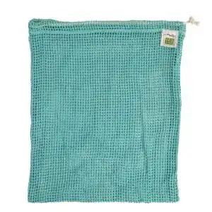 EcoBags Washed Blue Net Drawstring Reusable Bags 10 x 12