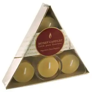 Honey Candle Co. Beeswax Tea Lights with Glass Holder