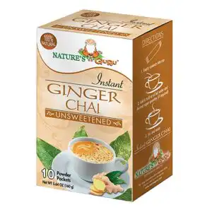 Nature’s Guru Ginger Chai Unsweetened Instant Chai 10 packets