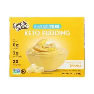 Simply Delish Banana Keto Instant Pudding 1.7oz. Simply Delish Banana Keto Instant Pudding 1.7oz.