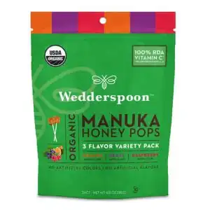 Wedderspoon Wellbeing Variety Pack Organic Manuka Honey Pops for Kids 4.15 oz. 24 Count