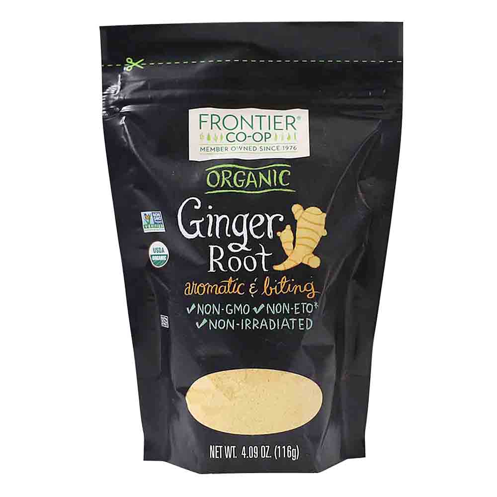 Frontier Co-op Organic Ground Ginger Root 4.09oz Re-Closable Bag