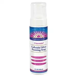 Heritage Store Colloidal Silver Foaming Unscented Soap 8 fl. oz.