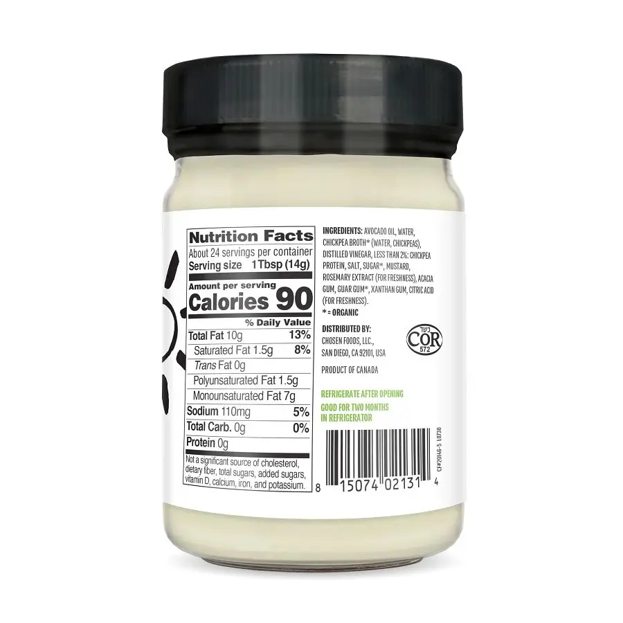 Chosen Foods Vegan Avocado Oil Mayo 12 fl. oz. - Image 3