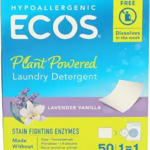ECOS  NEXT Liquidless Laundry Detergent, Lavender Vanilla 50 squares