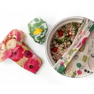 Z Wraps 3-Pack Beeswax Wrap Leafy Green Painted Poppies Farmer’s Market Prints