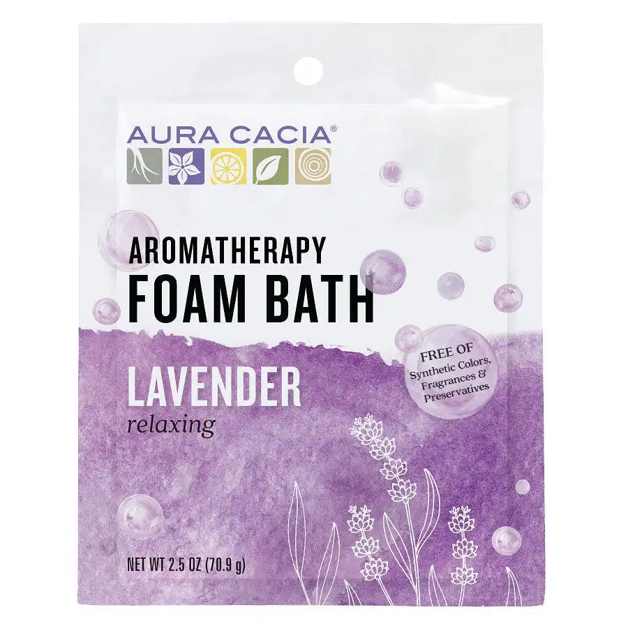 Aura Cacia Relaxing Lavender Aromatherapy Foam Bath 20.5 oz packet