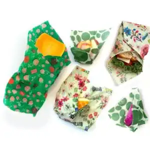 Z Wraps 5-Pack Beeswax Wrap 2 Small Leafy Green 2 Medium Bees Love These 1 Large Strawberry Field’s Print