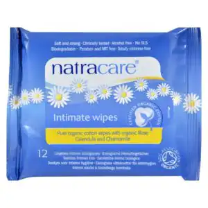 Natracare Organic Cotton Intimate Wipes 12 count