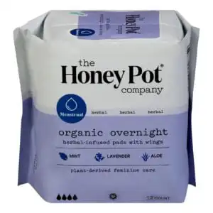 The Honey Pot Organic Overnight Herbal Menstrual Pads 12 count