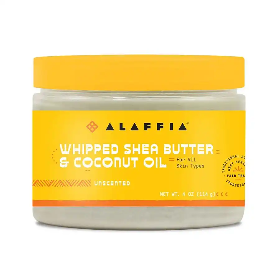 Alaffia Whipped Shea Butter & Coconut Oil, Unscented 11 oz.