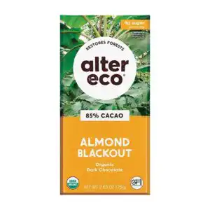 Alter Eco Organic Almond Blackout Dark Chocolate Bar 2.65 oz.