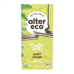 Alter Eco Organic Sweet Ginger Truffle Thins Dark Chocolate Bar 2.96 oz.