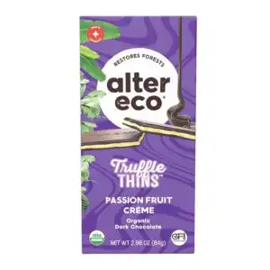 Alter Eco Passion Fruit CremeTruffle Thins Dark Chocolate Bar 2.96 oz.