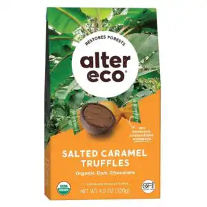 Alter Eco Organic Dark Chocolate Salted Caramel Coconut Oil Truffles 10 count
