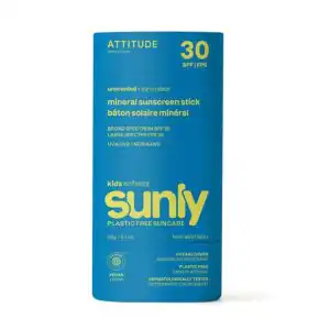 Attitude Sunly Plastic-Free Kids Unscented Mineral Sunscreen Stick (SPF 30) 2.1 oz.