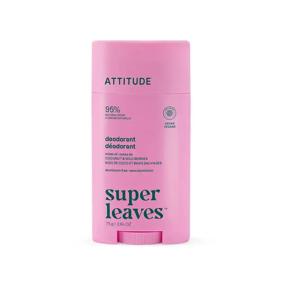 Attitude Super Leaves Coconut & Wild Berries Aluminum Free Deodorant 2.64 oz.