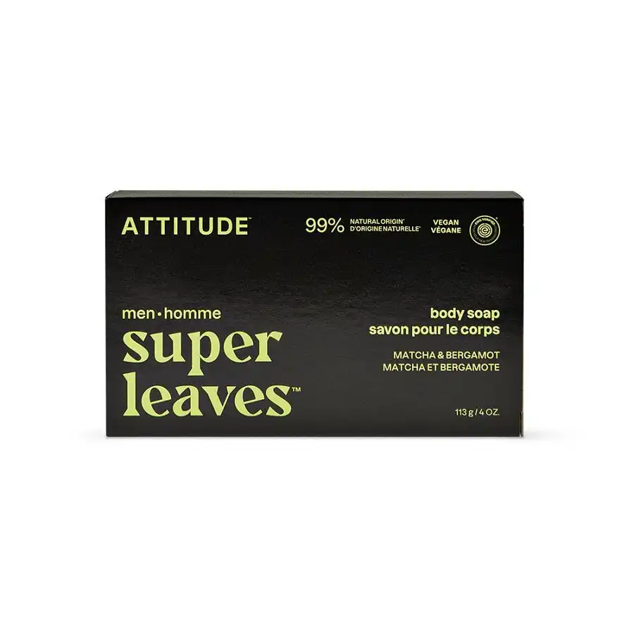 Attitude Men's Matcha & Bergamot Super Leaves Body Soap 4 oz.