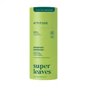 Attitude Super Leaves Pear & Amber Plastic-Free Deodorant 2.64 oz.