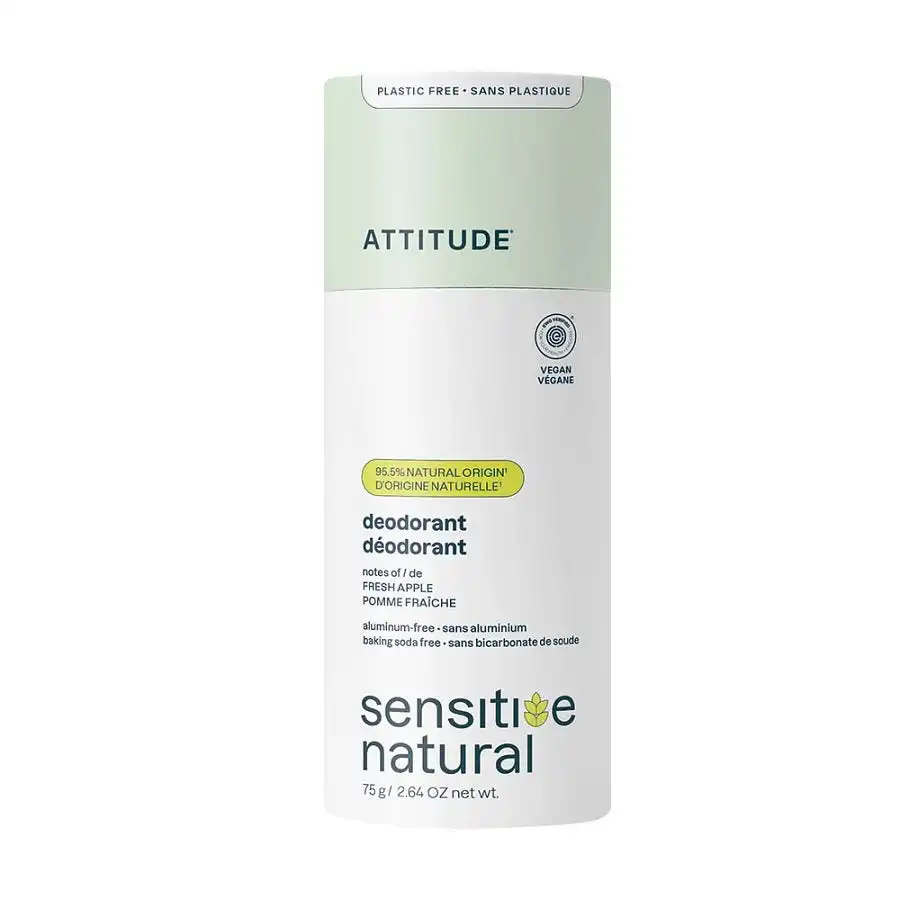 Attitude Super Leaves Fresh Apple Sensitive Plastic-Free Deodorant 2.64 oz.
