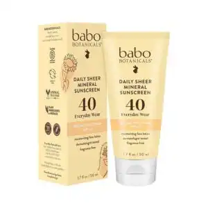 Babo Botanicals Sunscreen – Daily Sheer – SPF 40 – 1.7 oz