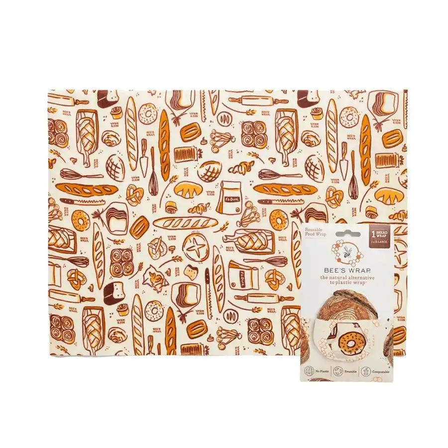 Bee's Wrap Bakery Lane Organic Cotton Beeswax Bread Wrap 17" x 23"