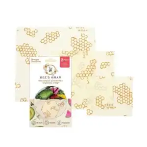 Bee’s Wrap Honeycomb Organic Cotton Beeswax Wraps Assorted Sizes 3-pack