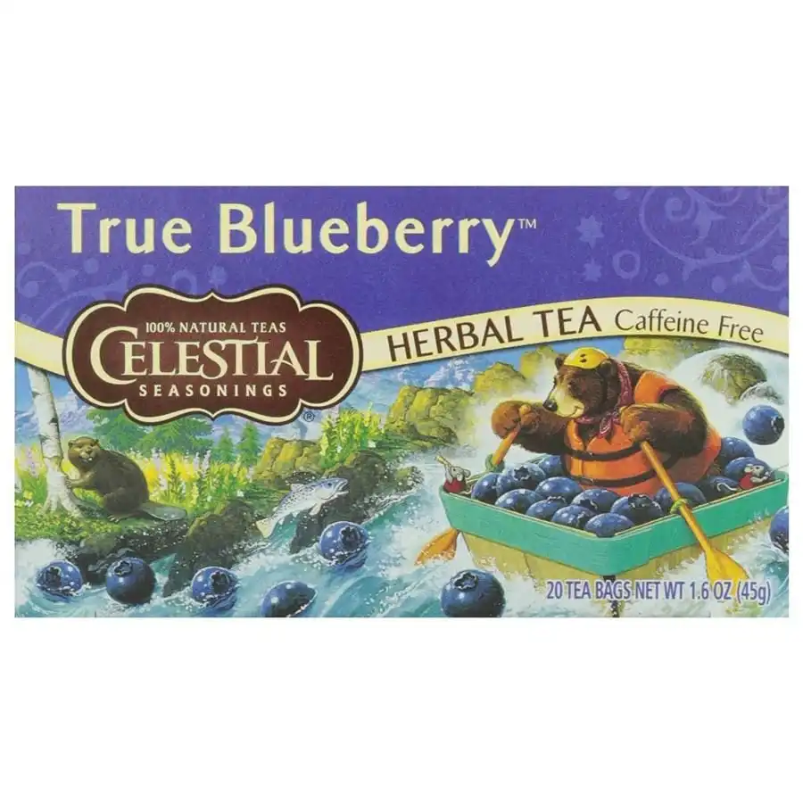 Celestial Seasonings True Blueberry Herbal Tea Caffeine Free, 20 bg