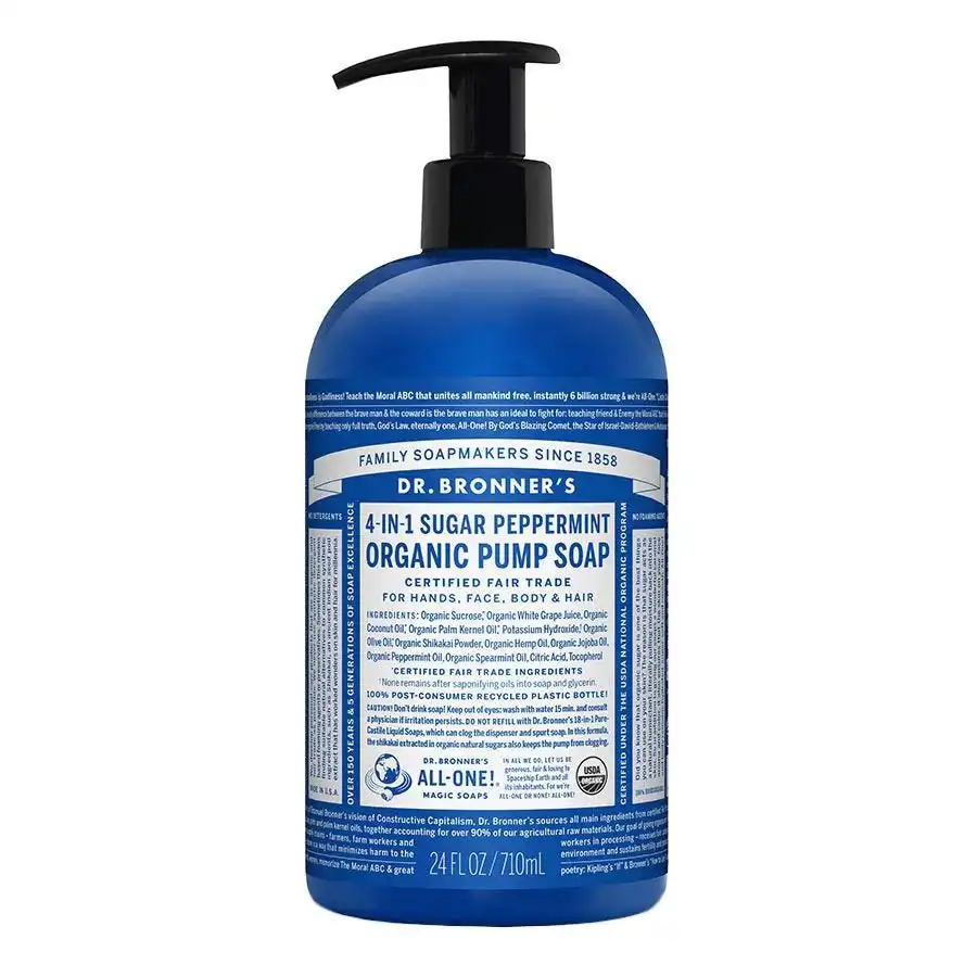 Dr. Bronner's Organic Spearmint Peppermint Body Soap 24 fl. oz.