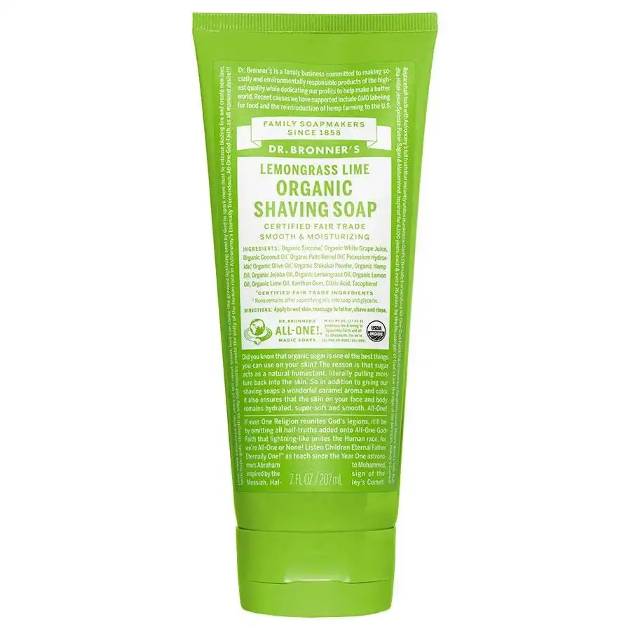 Dr. Bronner's Organic Lemongrass Lime Shaving Gel 7 fl. oz.