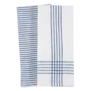 KAF Home Dutch Blue Monaco Washed Dish Towels 18″ x 24″ Set of 2