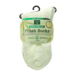 Earth Therapeutics Light Green Hemp Seed Oil Plush Socks
