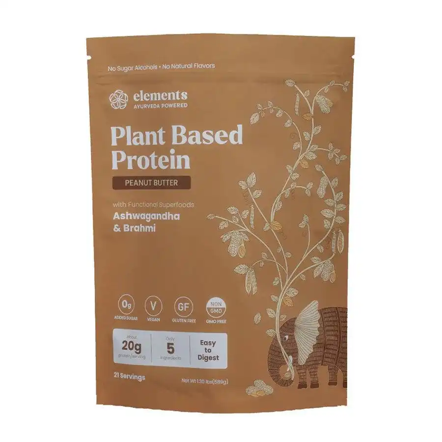Elements Truffles Peanut Butter Plant Based Ayurvedic Protein Powder 1.48 lbs.