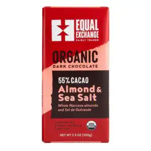 Equal Exchange Organic Dark Chocolate Almond & Sea Salt 3.5 oz bar Equal Exchange Organic Dark Chocolate Almond & Sea Salt 3.5 oz bar