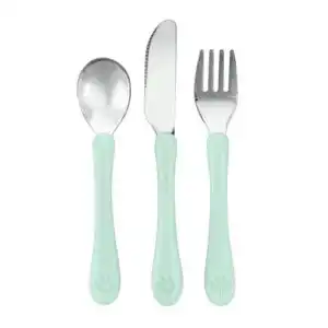 Green Sprouts Light Sage Stainless Steel & Sprout Ware Kids’ Cutlery