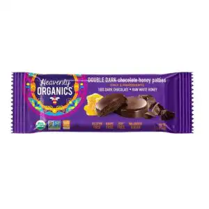 Heavenly Organics Organic Double Dark Chocolate Honey Patties 1.16 oz. Heavenly Organics Organic Double Dark Chocolate Honey Patties 1.16 oz.