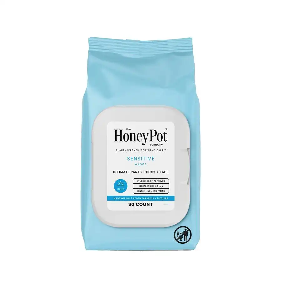 The Honey Pot Sensitive Intimate Daily Wipes 30 count