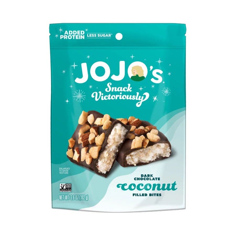 Jojo's Dark Chocolate  Coconut + Almond Filled Bites 3.6 oz.