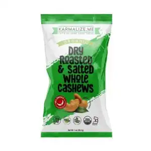 Karmalize.Me Dry Roasted & Salted Whole Cashews 1 oz.