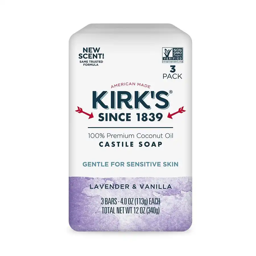 Kirk's Lavender & Vanilla Coco Castile Bar Soap 3 (4 oz.) pack