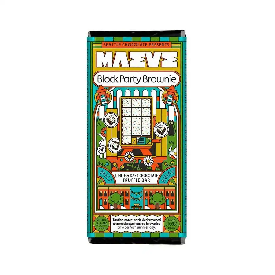 Maeve Block Party Brownie Dark Chocolate Truffle Bar 2.5 oz.