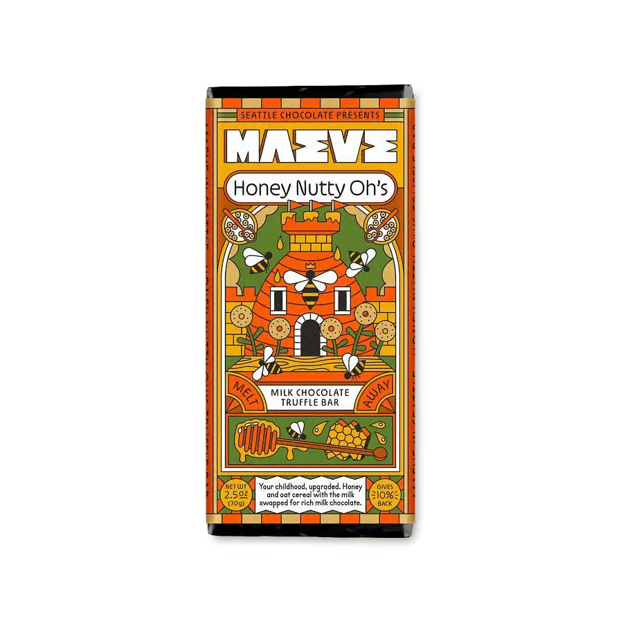 Maeve Honey Nutty Oh's Milk Chocolate Truffle Bar 2.5 oz.