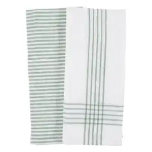 KAF Home Mineral Green Monaco Washed Dish Towels 18″ x 24″ Set of 2