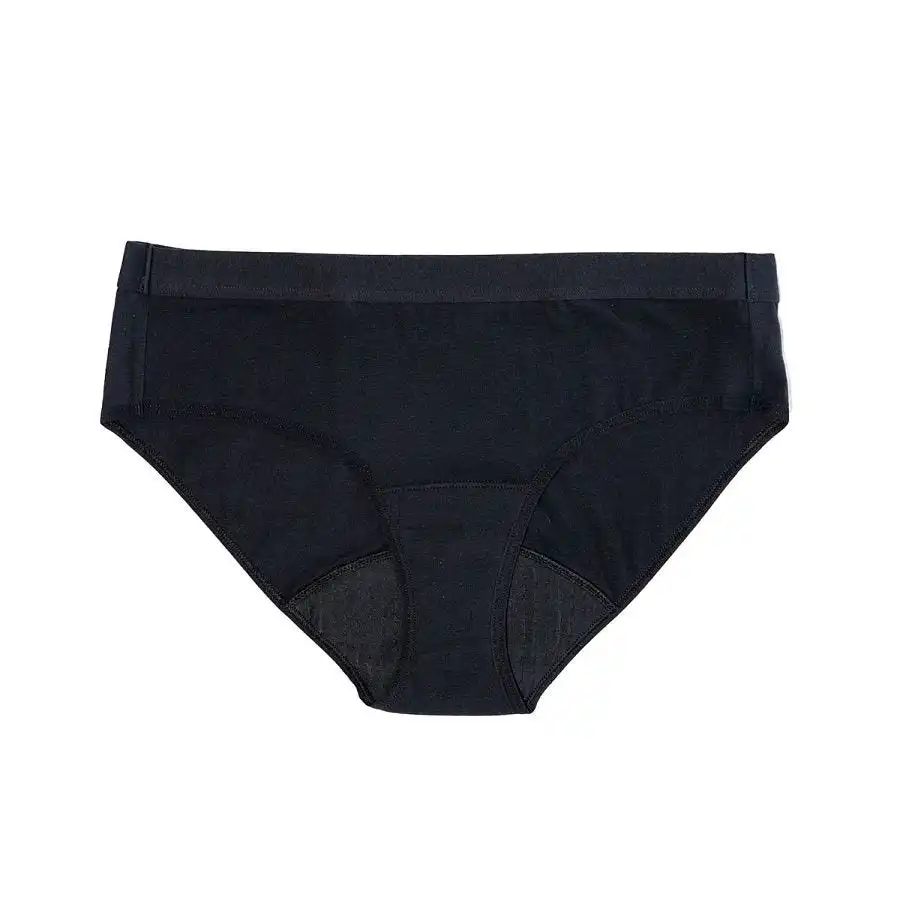 Saalt Volcanic Black Large Cotton Brief Heavy Absorbency Period Underwear
