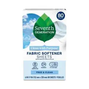 Seventh Generation Free & Clear Natural Fabric Softener Sheets 80 count