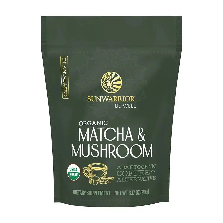 Sunwarrior Organic Matcha & Mushroom Powder 3.17 oz.