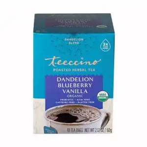 Teeccino Organic Dandelion Blueberry Vanilla Chicory Herbal Tea 10 tea bags