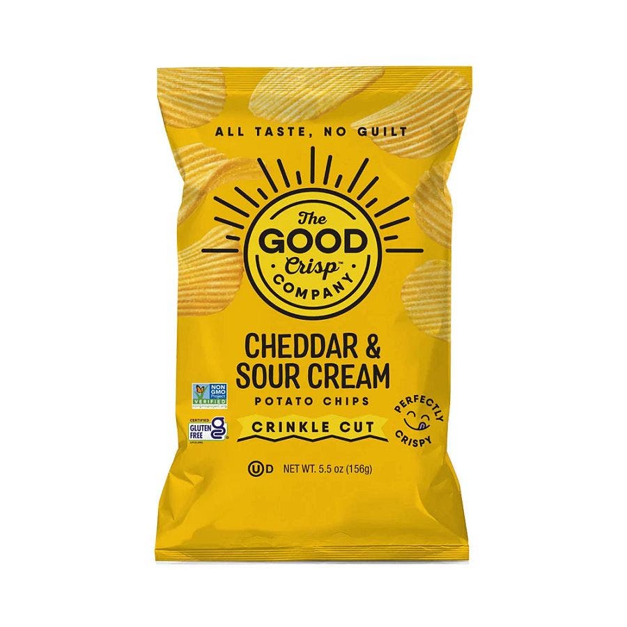 The Good Crisp Company Cheddar & Sour Cream Crinkle Cut Potato Chips 12 (5.5 oz.) bags