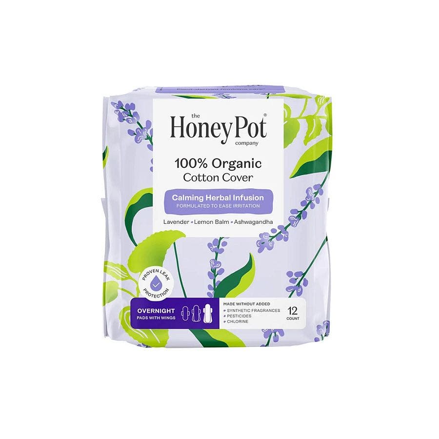 The Honey Pot Calming Overnight Pads 12 count